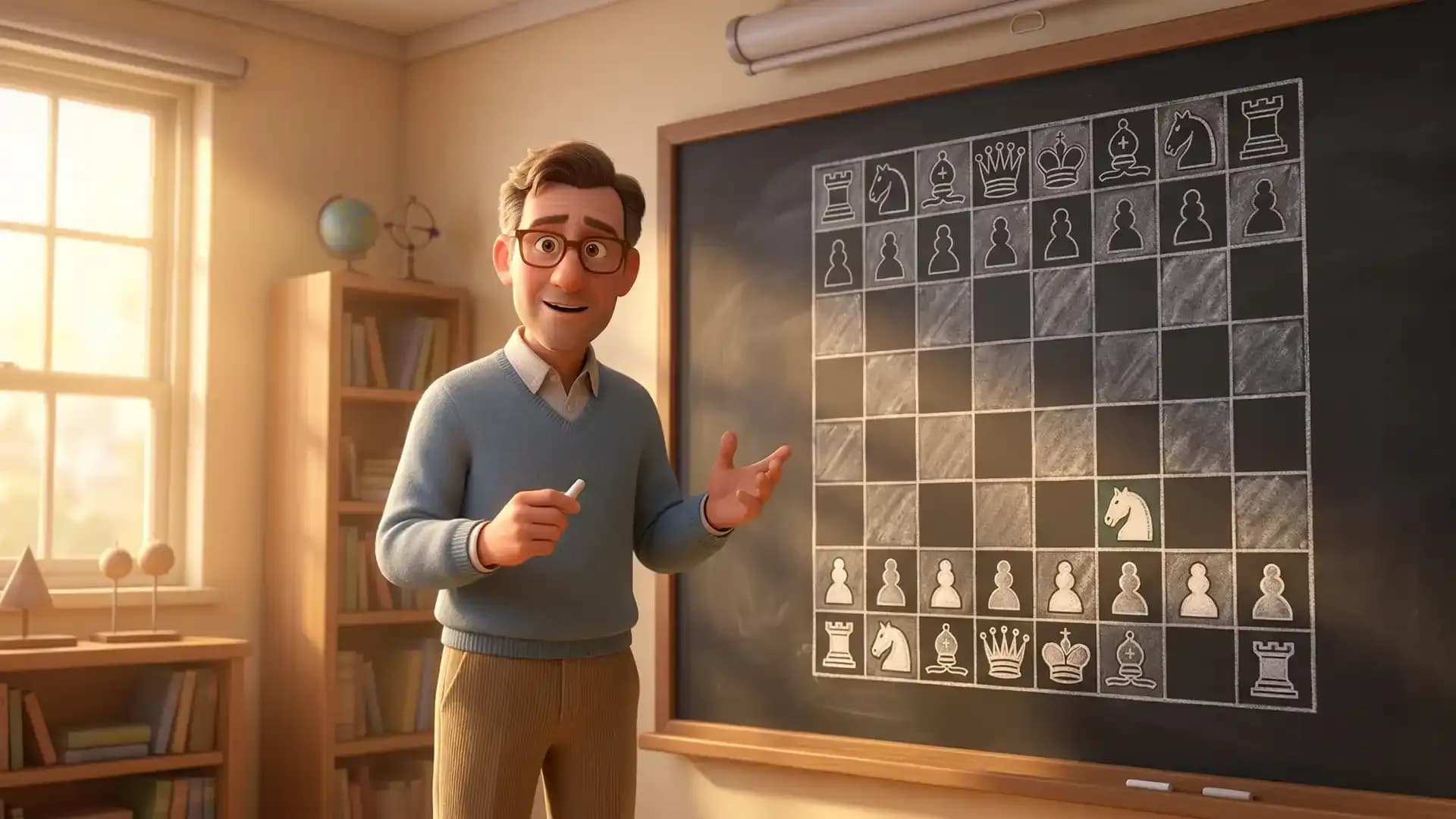 Reti Opening chess position showing knight f3 as the first move on board